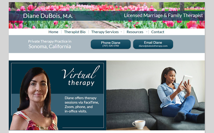 Psychotherapist Diane Dubois website home page